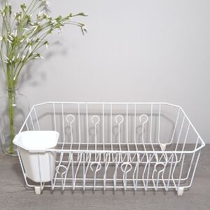 Vtg Rubbermaid XL Dish Drainer Drying Rack Coated Wire White 17.5" x 14" RARE